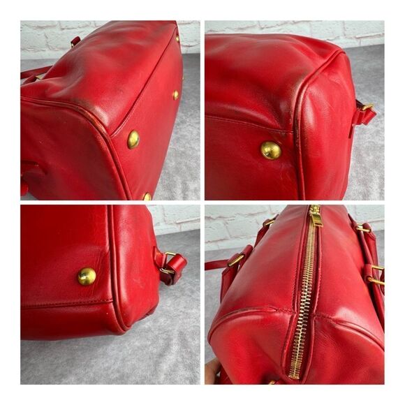 Saint Laurent Red Leather Medium Duffle Bag - Picture 12 of 13